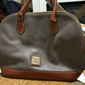 DOONEY AND BOURKE grey and saddle satchel bag. Very good condition
